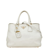 プラダ 三角ロゴプレート ハンドバッグ ショルダーバッグ 2WAY BN2579 ホワイト レザー レディース PRADA 【中古】